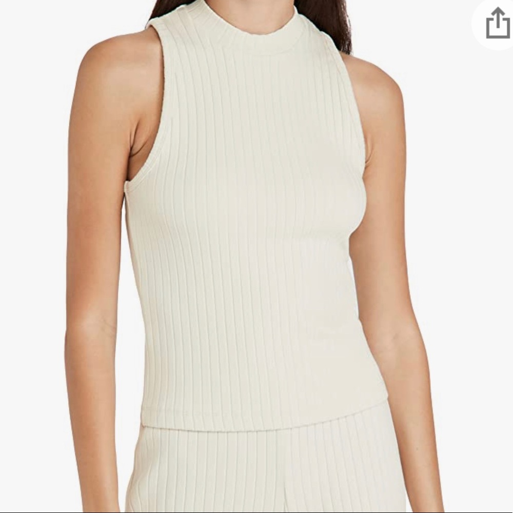 Vince Ribbed High Neck Tank XS